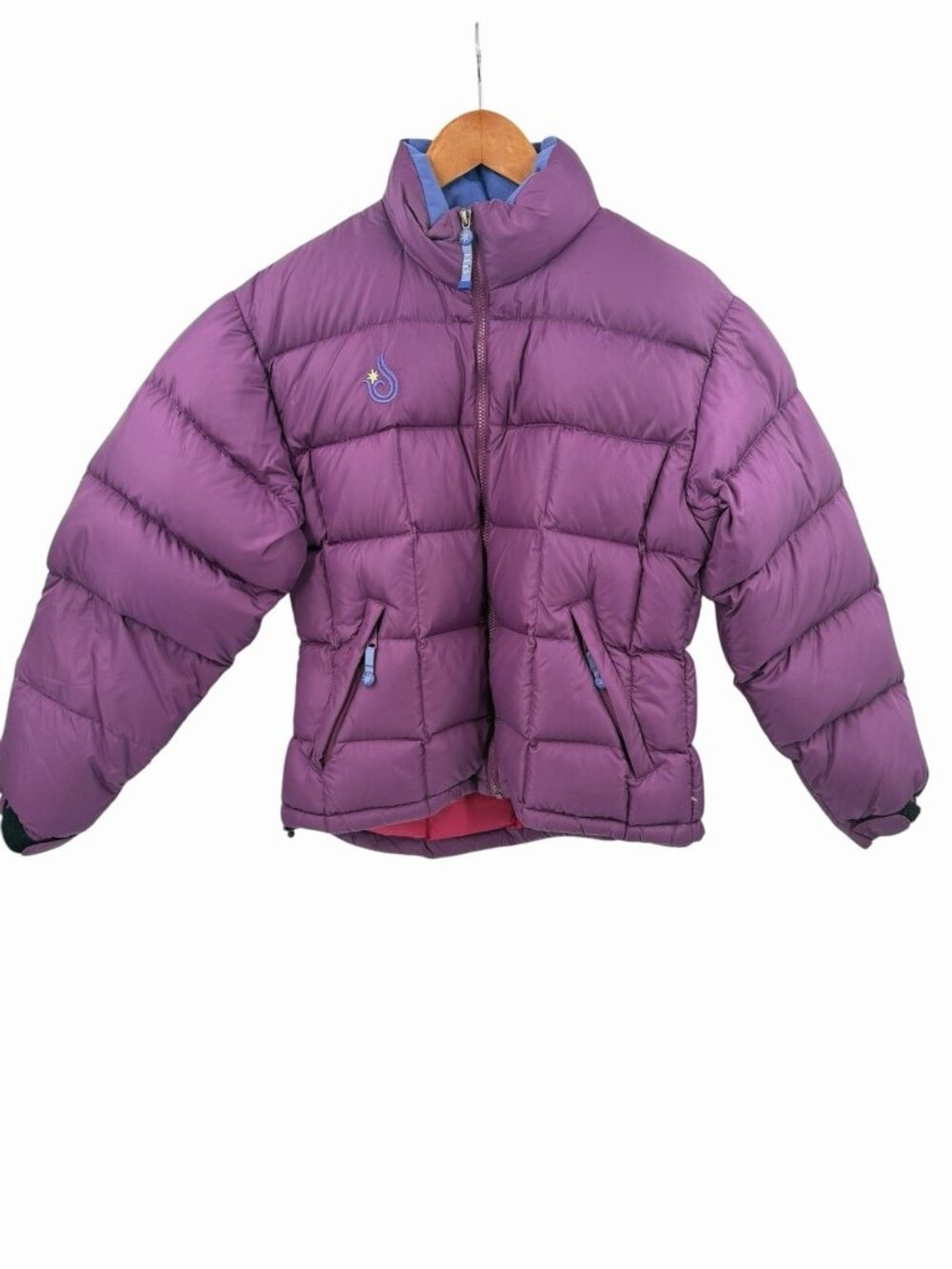 ISIS Women's Purple Quilted Full Zip Puffer Goose Down Jacket Size 10